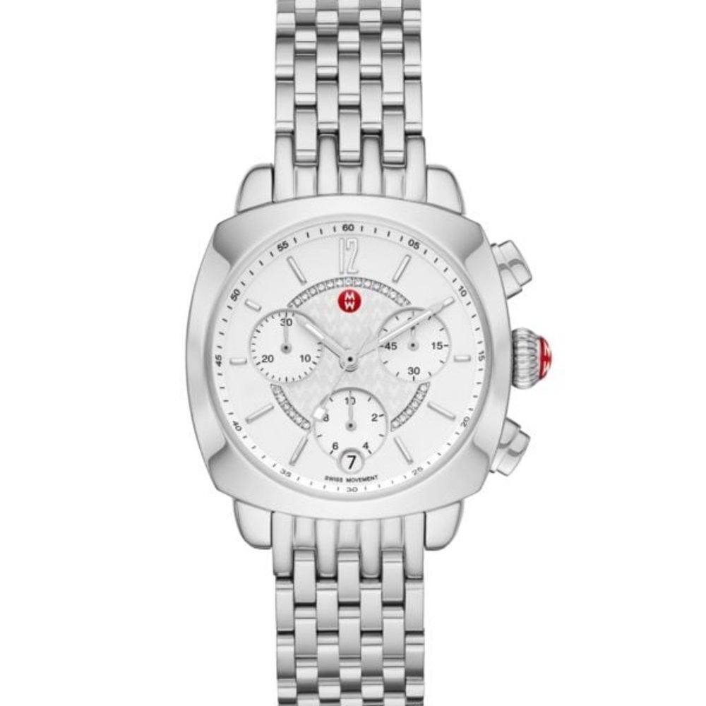Michele Ascalon Diamond & Stainless Steel Chronograph Watch